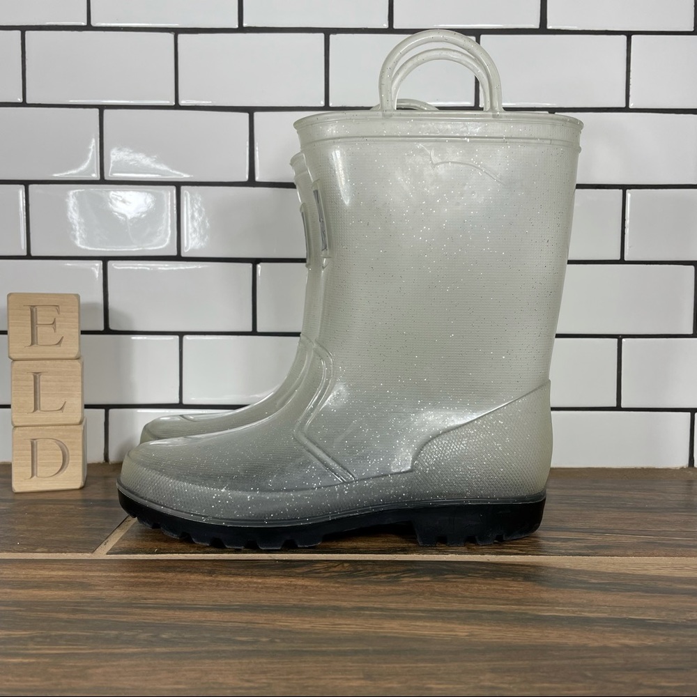 Muk Luks Molly Clear Glitter Waterproof Rain Boots